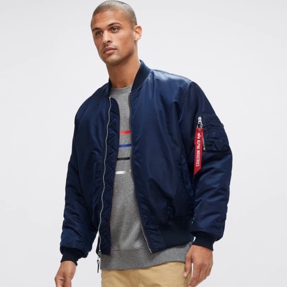 Alpha industries MA-1 BOMBER JACKET (HERITAGE) size M in replica blue - Picture 2 of 4